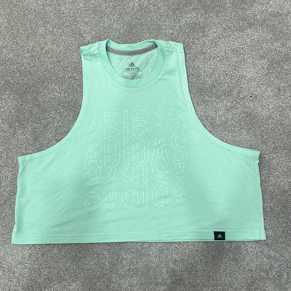 Adidas crop muscle tank size medium